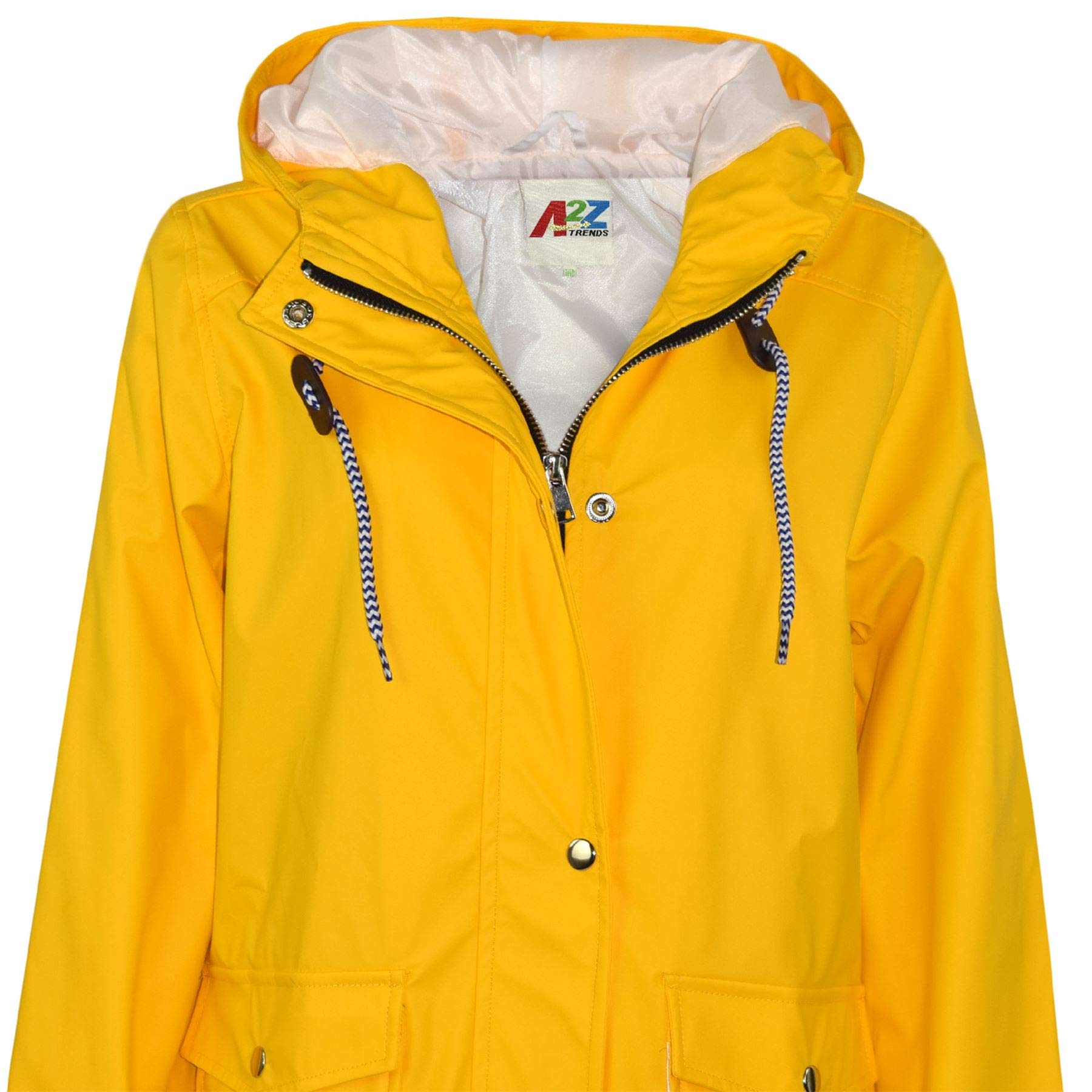 A2Z4 Kids PU Deszczowiec Kurtka Wiatrówka Wodoodporny Parka PU Raincoat 497 Yellow 13