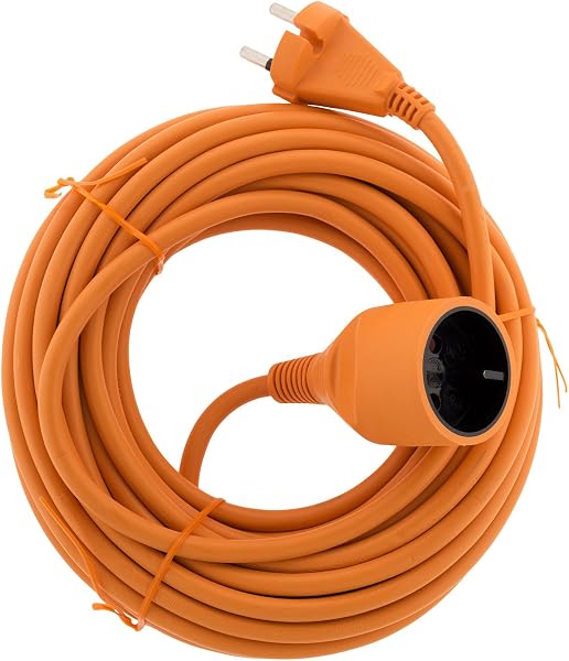 Zenitech - Prolongateur sans Terre obturateur 16A HO5VV-F 2x1,5mm² 20m - Orange - 2