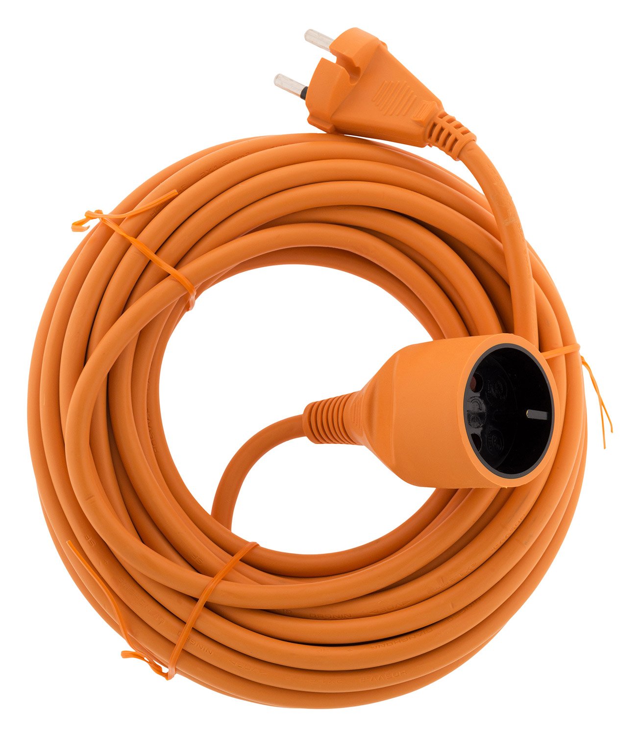Zenitech - Prolongateur sans Terre obturateur 16A HO5VV-F 2x1,5mm² 20m - Orange