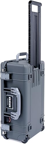 Pelican Color Case Charcoal Pelican 1535 Air Funda con asas y pestillos plateados. Viene vacía y con ruedas.