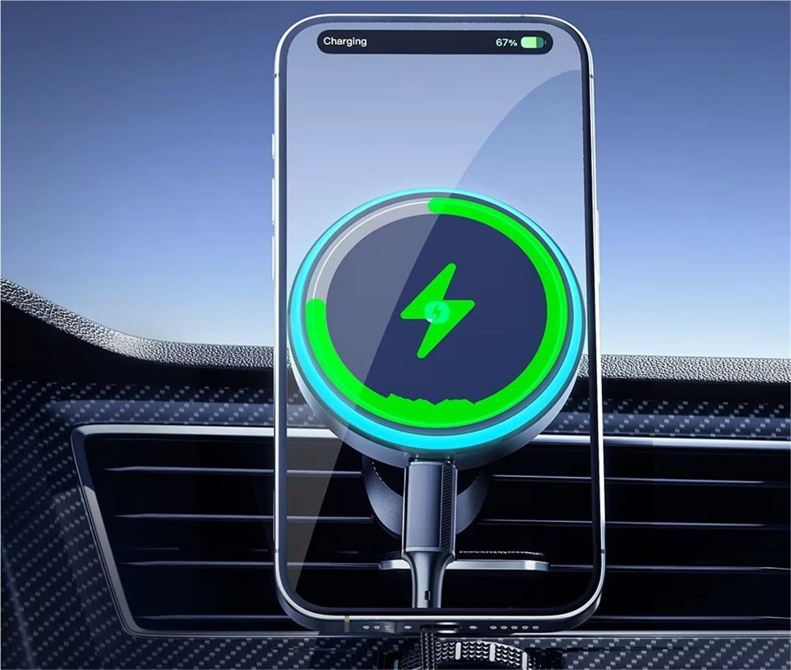 Per Samsung Universal Phone Essager 15W Supporto Magnetico Wireless Per Auto Caricabatterie Per Auto Regolabile A 360 Gradi Porta Cellulare Auto(Air outlet type)