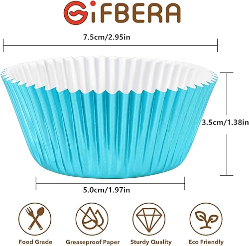 Miniatura 3 de Gifbera - Forros de magdalenas de papel metálico/forros de magdalenas de papel de aluminio, tazas de hornear estándar de papel metálico, 200