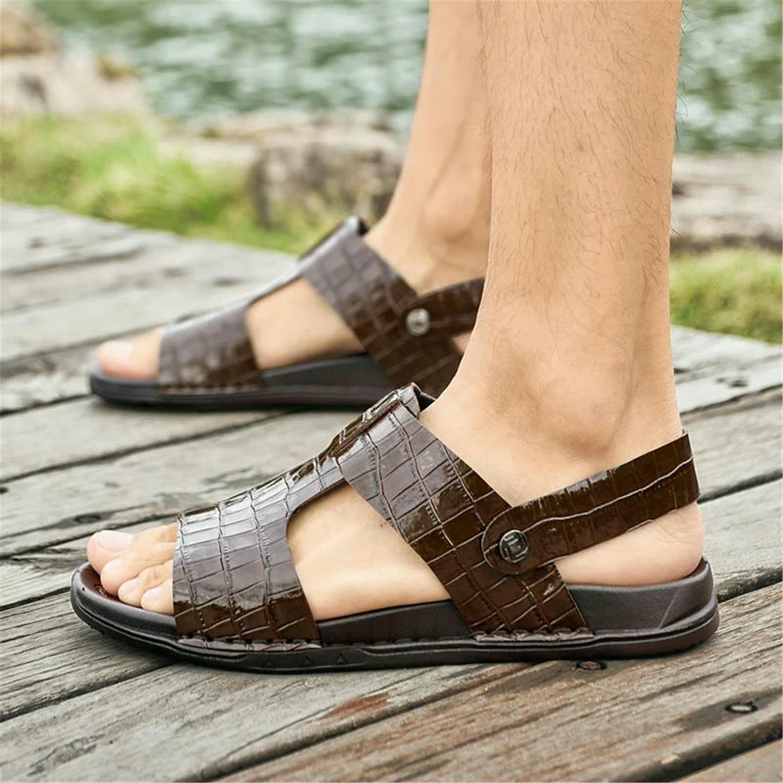 Claquettes Hommes Femme Sandales Chaussures De Camping Travail Quotidiennes-marron-2-43