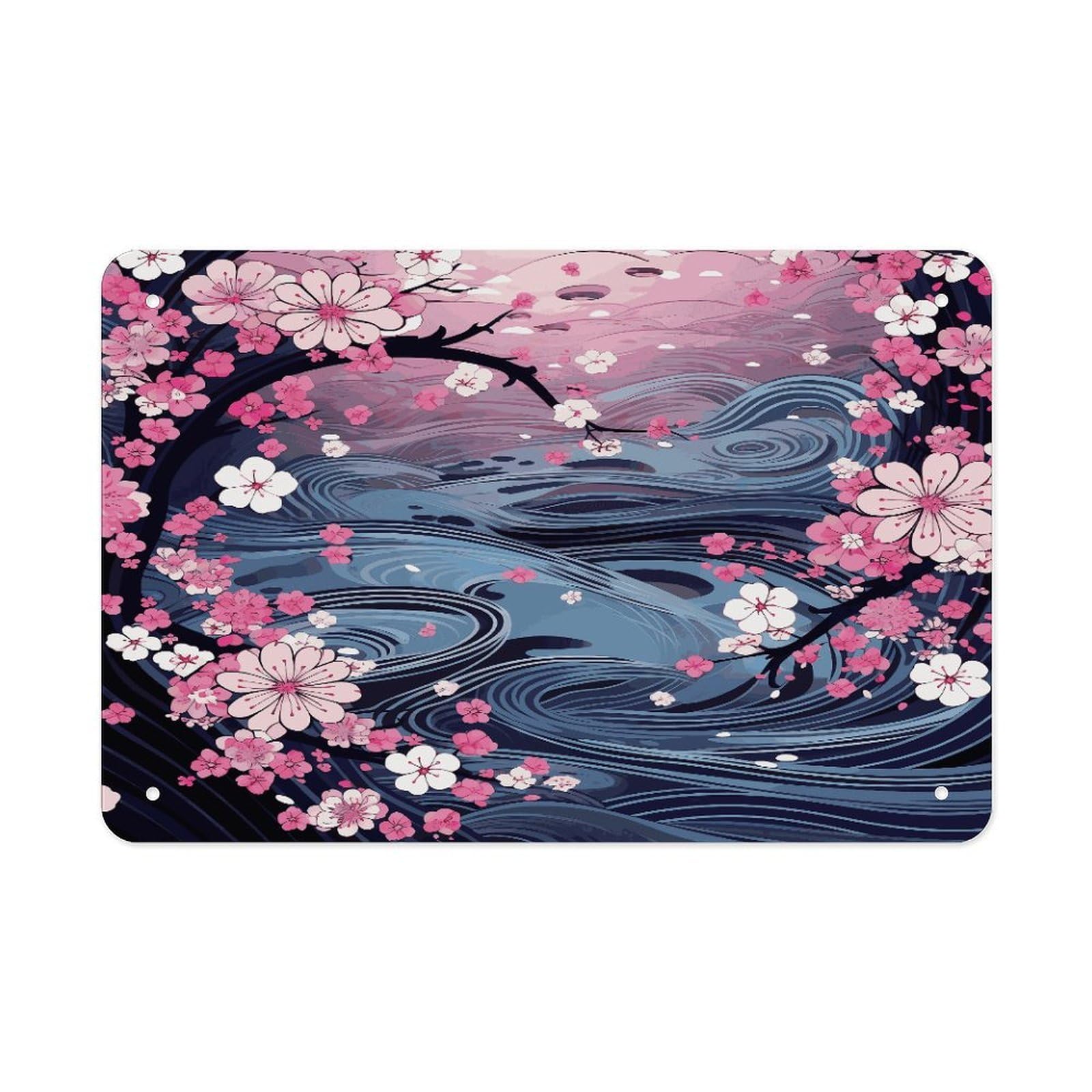 Fodpand Style Flower Japanese Wall Art Metal Signs Tin Sign