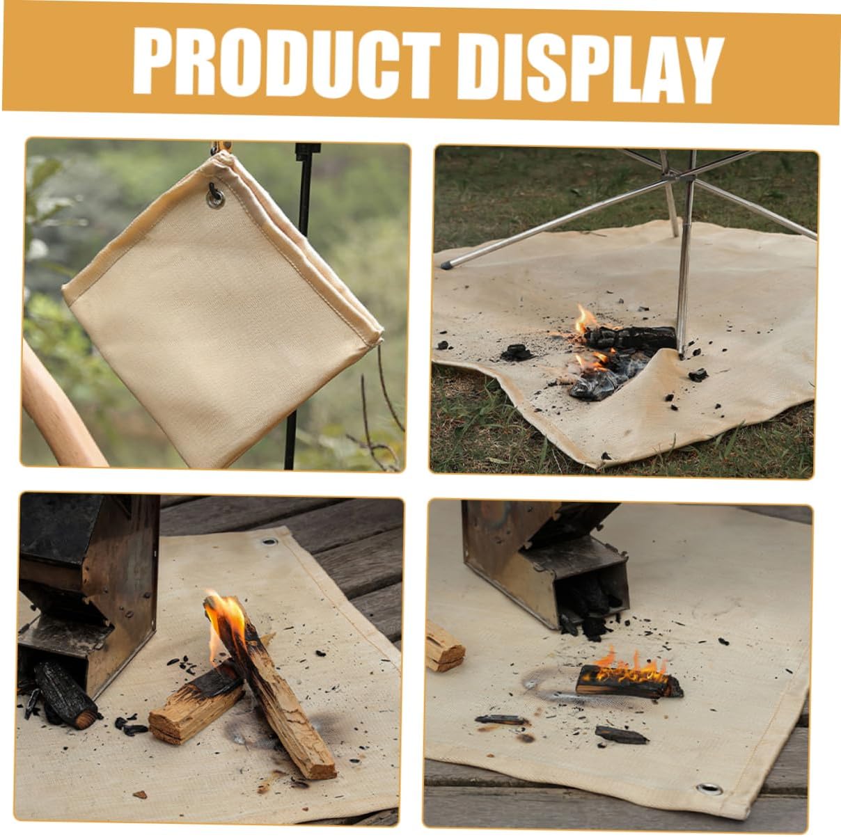 Uonlytech Heavy Duty Welding Blanket Fireproof Insulated Outdoor Mat for Camping Welding and High Temperature Activities Excellent Heat Resistance