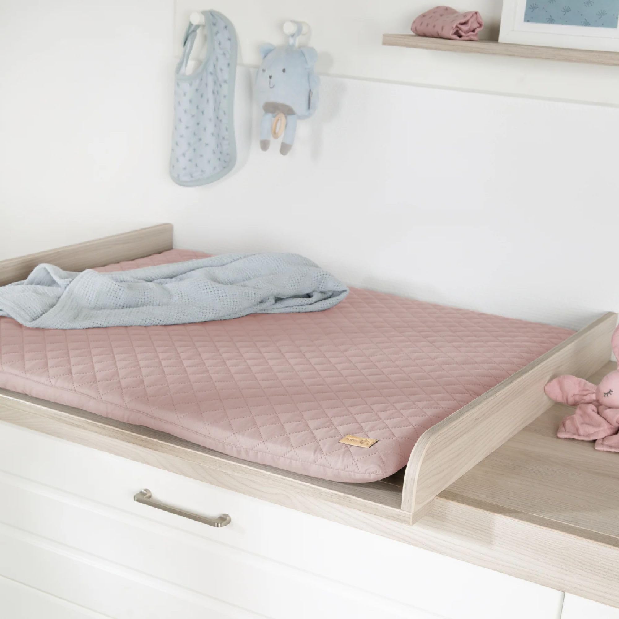 roba Matelas à Langer Imperméable 85 x 75 cm roba Style - pour Table à Langer - Sans Phtalate - Facile à Nettoyer - Rose