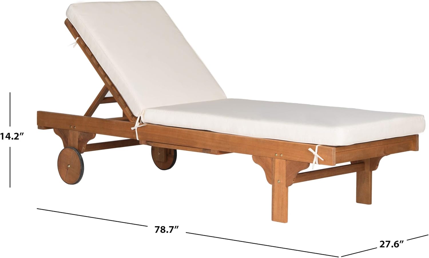 Safavieh Newport Chaise Lounge Chair, Natural/Beige : Patio, Lawn & Garden