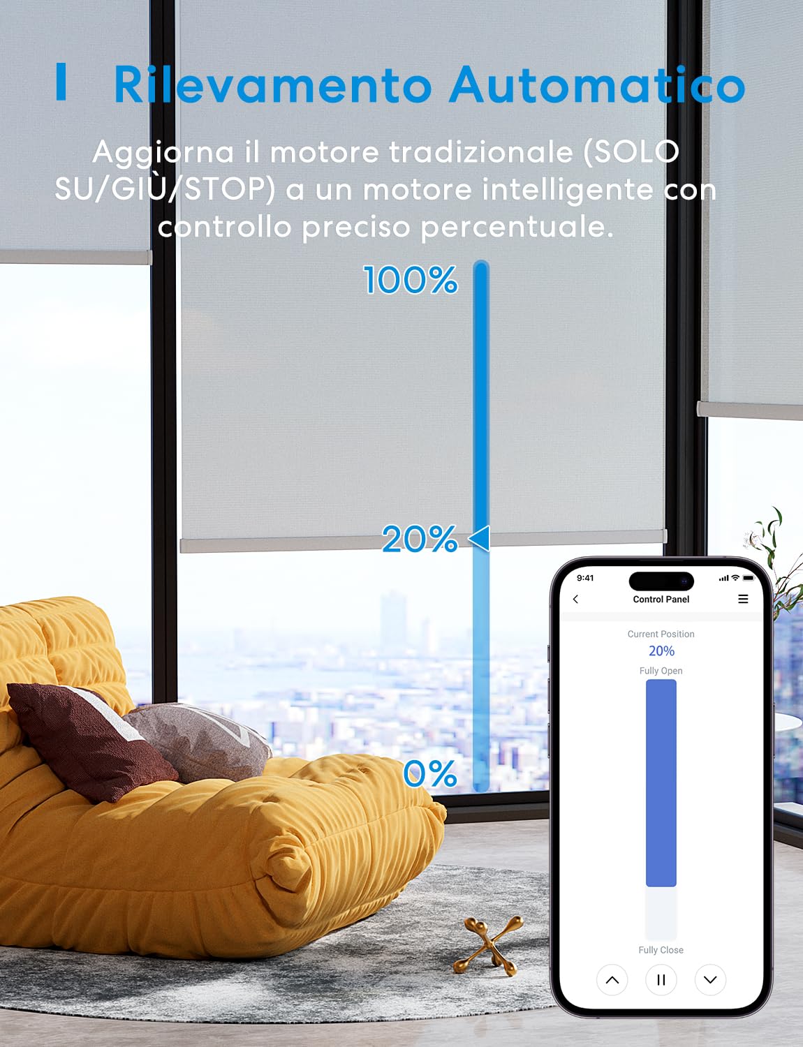 meross 2 Pcs Interruttore per tapparelle con Controllo percentuale (è necessario un filo neutro), Timer Switch per Persiane e Tende compatibile con Alexa, Google Home e SmartThings, Telecomando