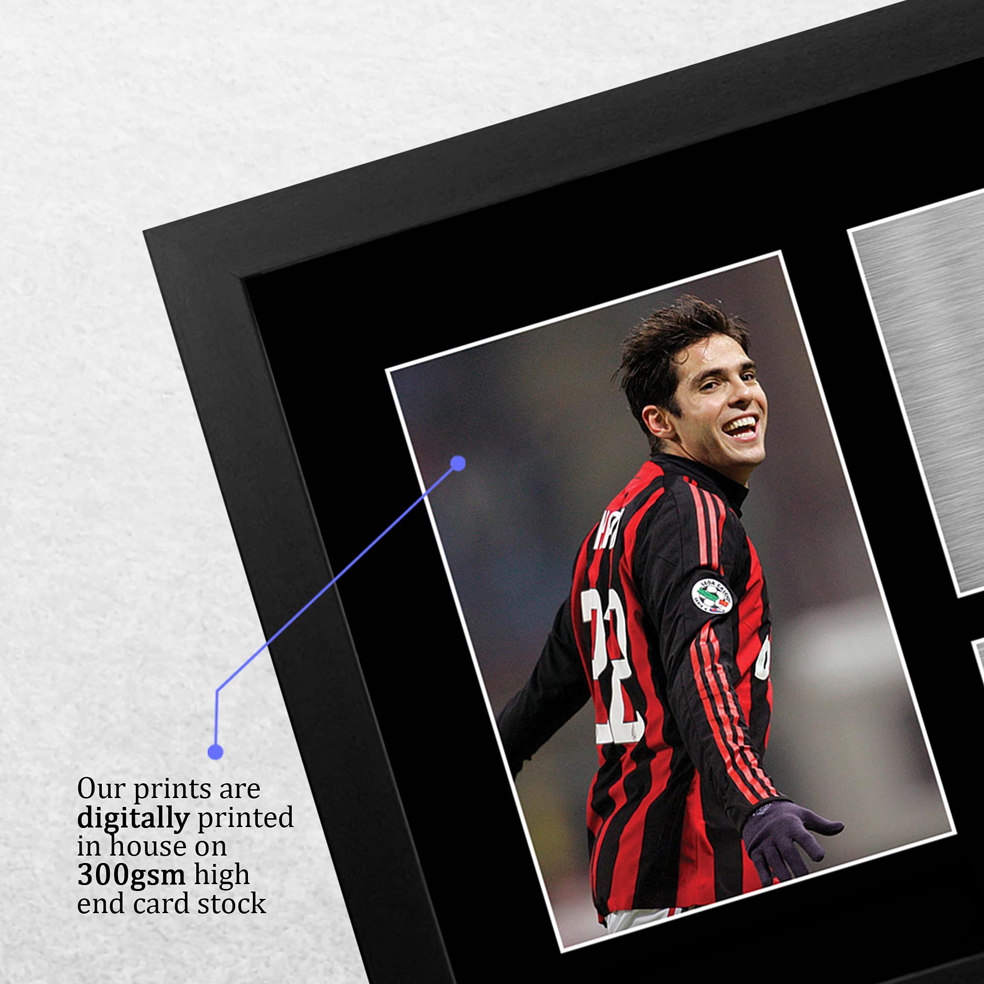 HWC Trading FR A4 Kaka A C Milan Regali Stampati Autografo Firmato Foto Per Gli Appassionati Di Calcio E Sostenitori - A4 Framed