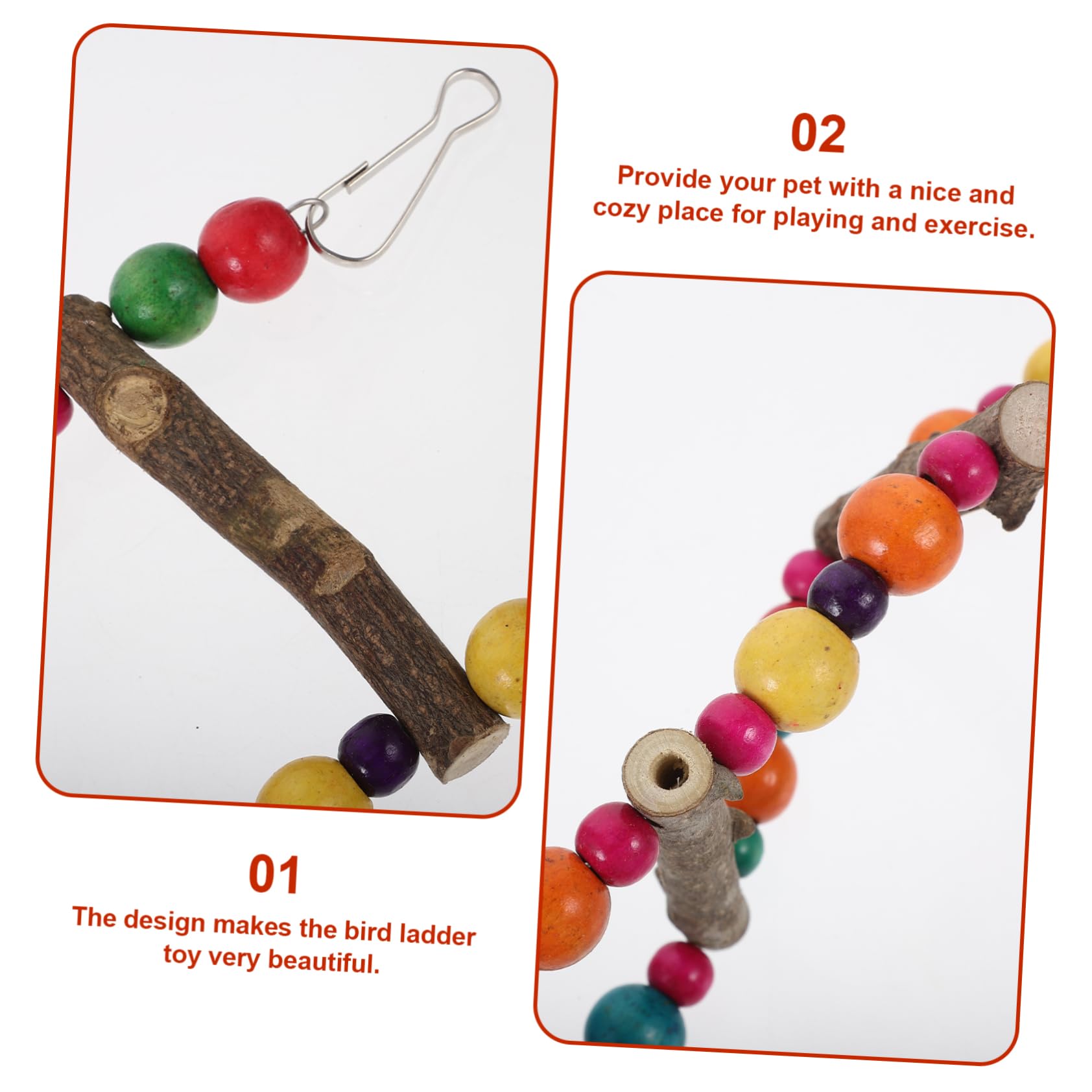 SUPVOX Parrot Toys for Medium Birds Wooden Ladder Toy Parakeet Training Ladder Birdcage Accessory for Pet Birds