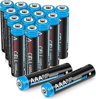 AAA Batteries Rechargeable 16 Pack, ASUNCELL 1.2V 1000mAh High Capacity NiMH Battery low self-discharge rechargeable AAA batteries for cordless phones