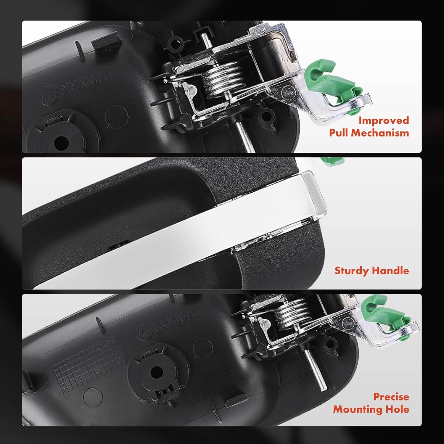 A-Premium Front or Rear Left Driver Side Interior Door Handle Compatible with Chrysler 300 2005 2006 2007, Chrome Lever and Black Housing, Replace# 1AF111DDAA, 1LF89XDVAA