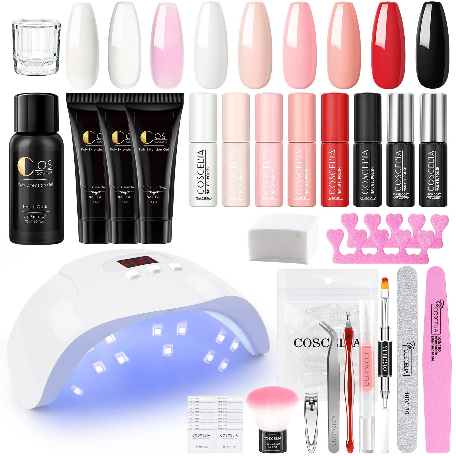 Buy COSCELIA Complete Professional Gel Nail Polish Lamp Kit, 6 Colours