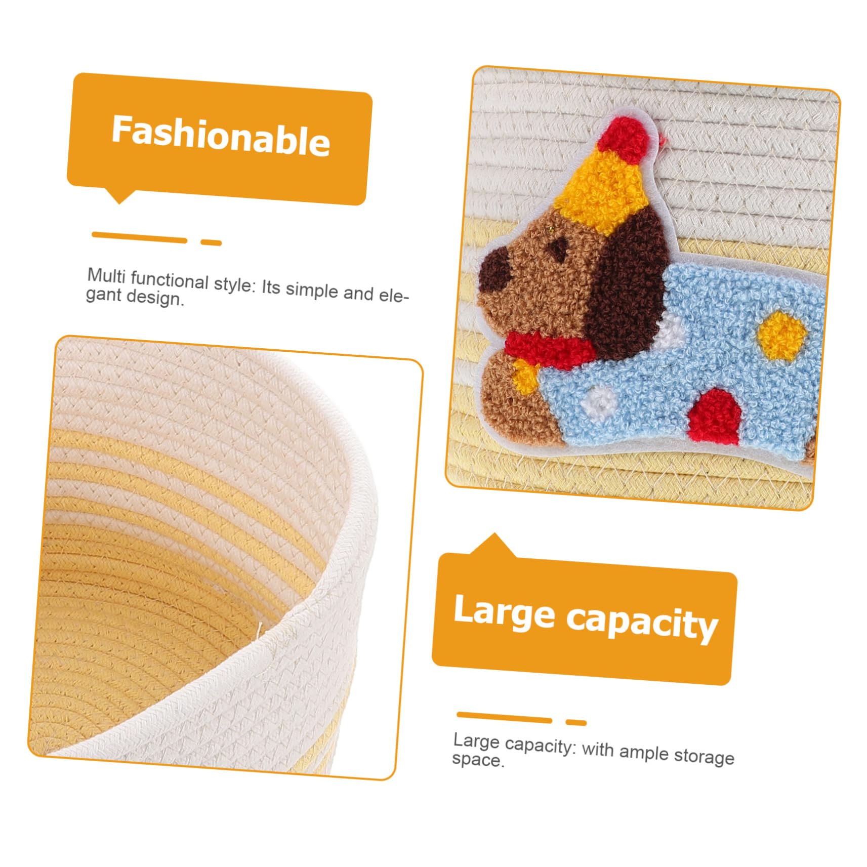 BESTYASH Cesta Tejida con Cuerda Cesta de Almacenamiento con Tapa Organizador de Juguetes Decorativo para Guardería Contenedor de Cuerda de Algodón Pequeña de Juguetes para Mascotas