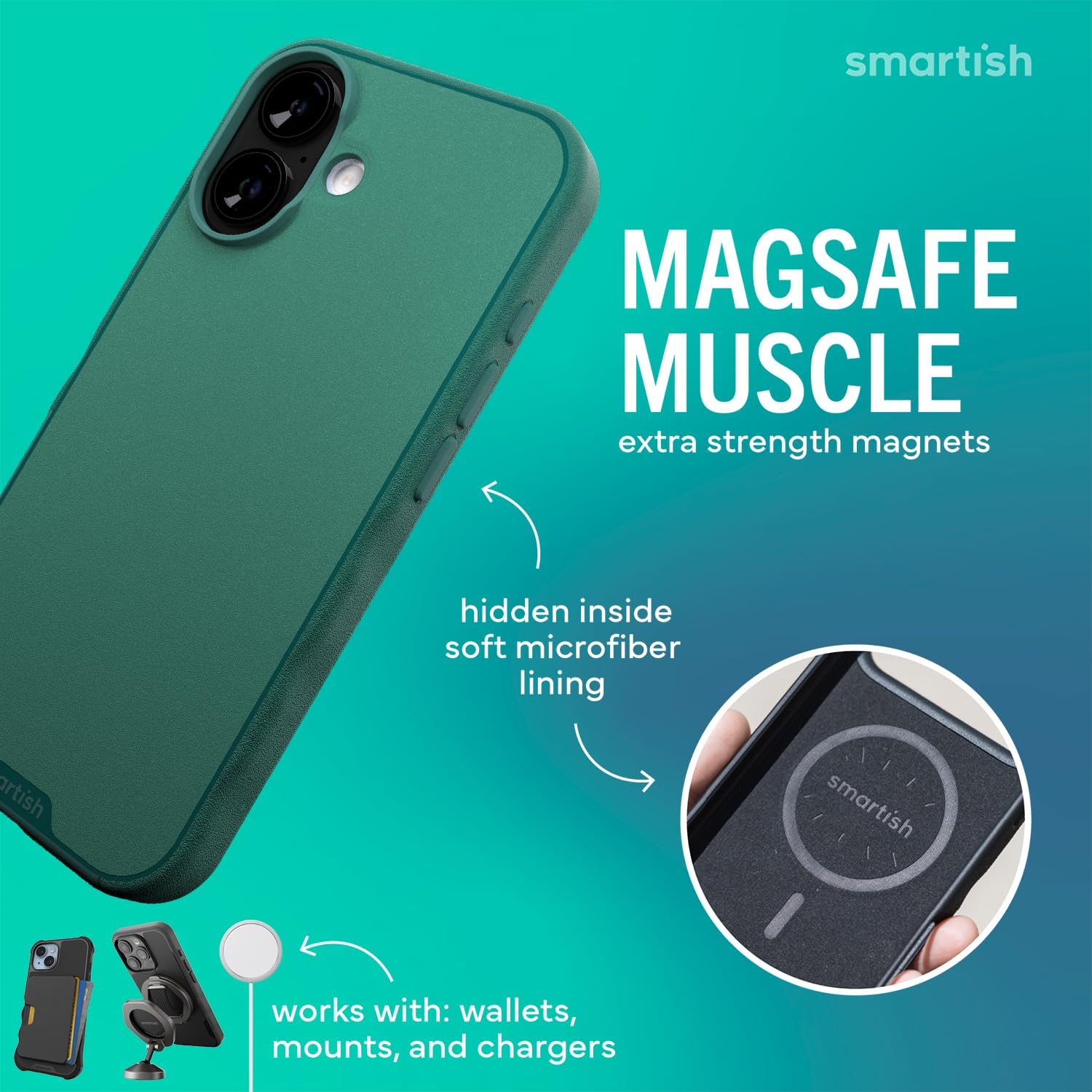Smartish® iPhone 17 MagSafe Case - Gripmunk Magnetic Slim Case [Lightweight + Protective] Thin Grip Cover with Microfiber Lining for Apple iPhone 17 - So Jaded