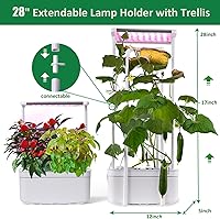 Vista 4 de Kit de sistema de cultivo hidropónico con enrejado, sistema de jardinería hidropónica inteligente con luz LED de crecimiento, kit de cultivo