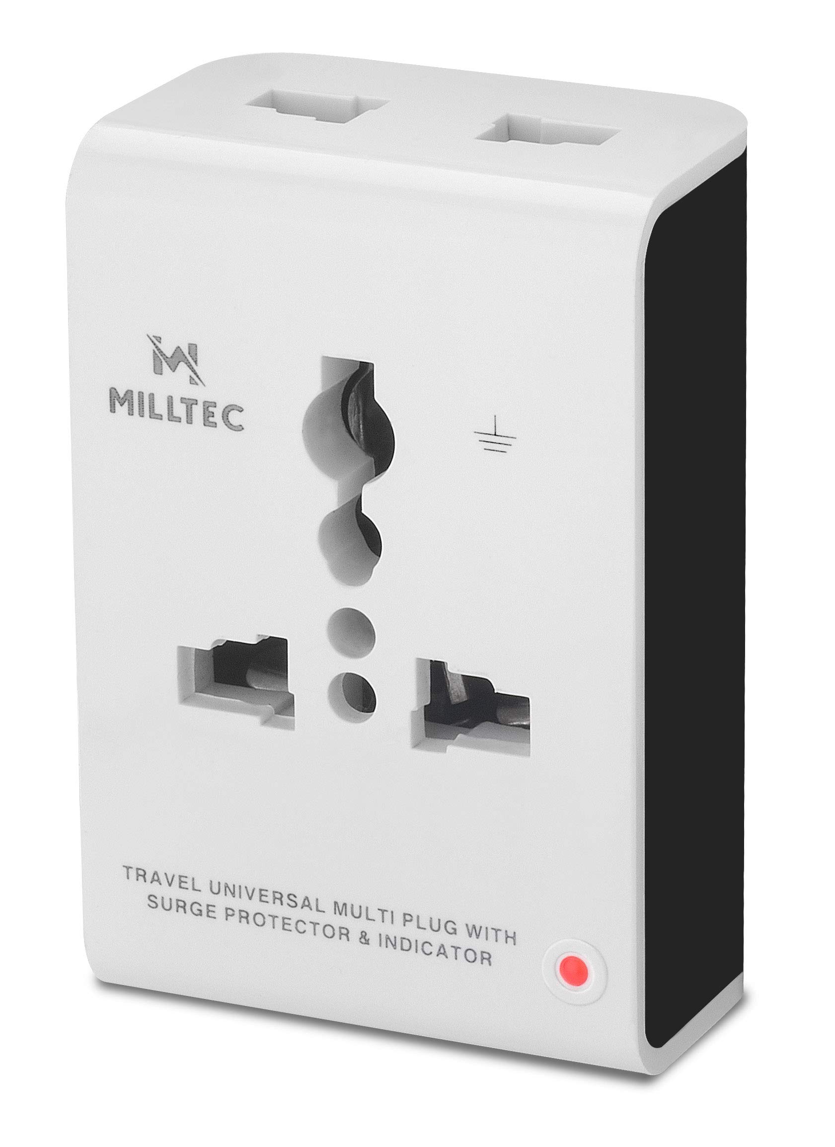 MILLTEC EVO 3 Pin Universal Multi Travel Adapter, 10 Amp 240V, with Surge Protector and Power Indicator, White-image-44