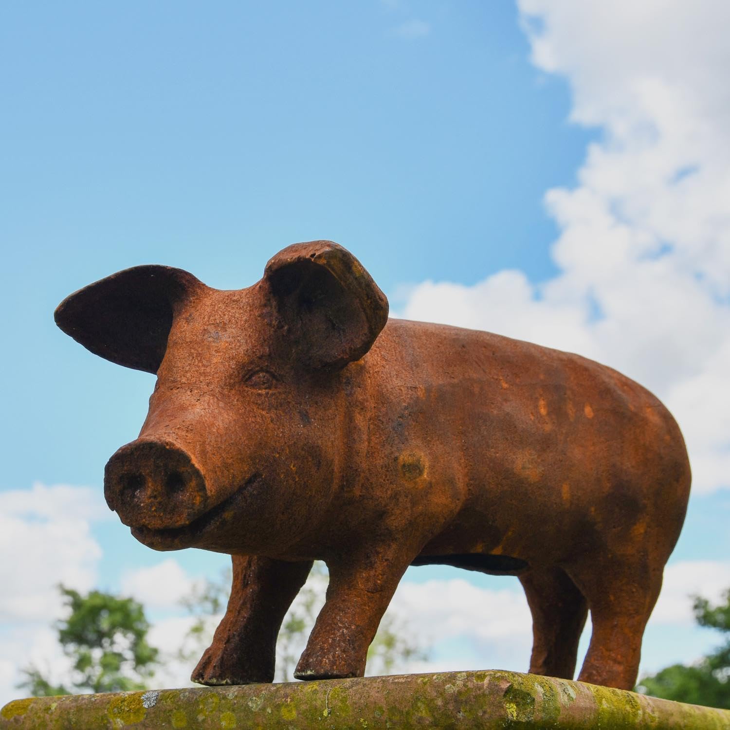Black Country Metal Works Rustic Cast Iron Pig Sculpture - Extra Large