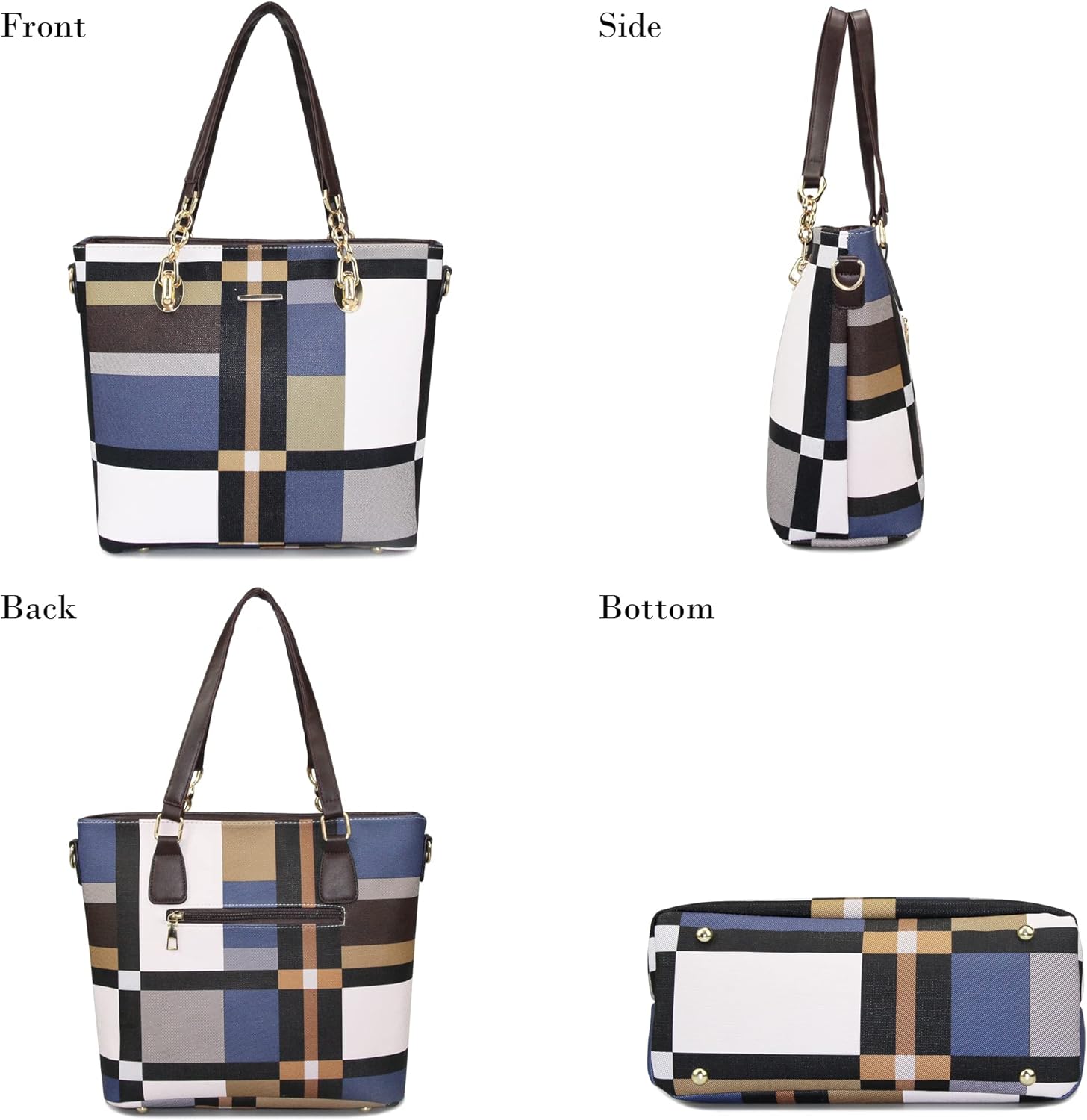 Purses and Handbags for Women Synthetic Leather Tote Crossbody Bags Satchel Purses Set 6pcs | Set, 6pcs, Set, 6pcs - Image 4