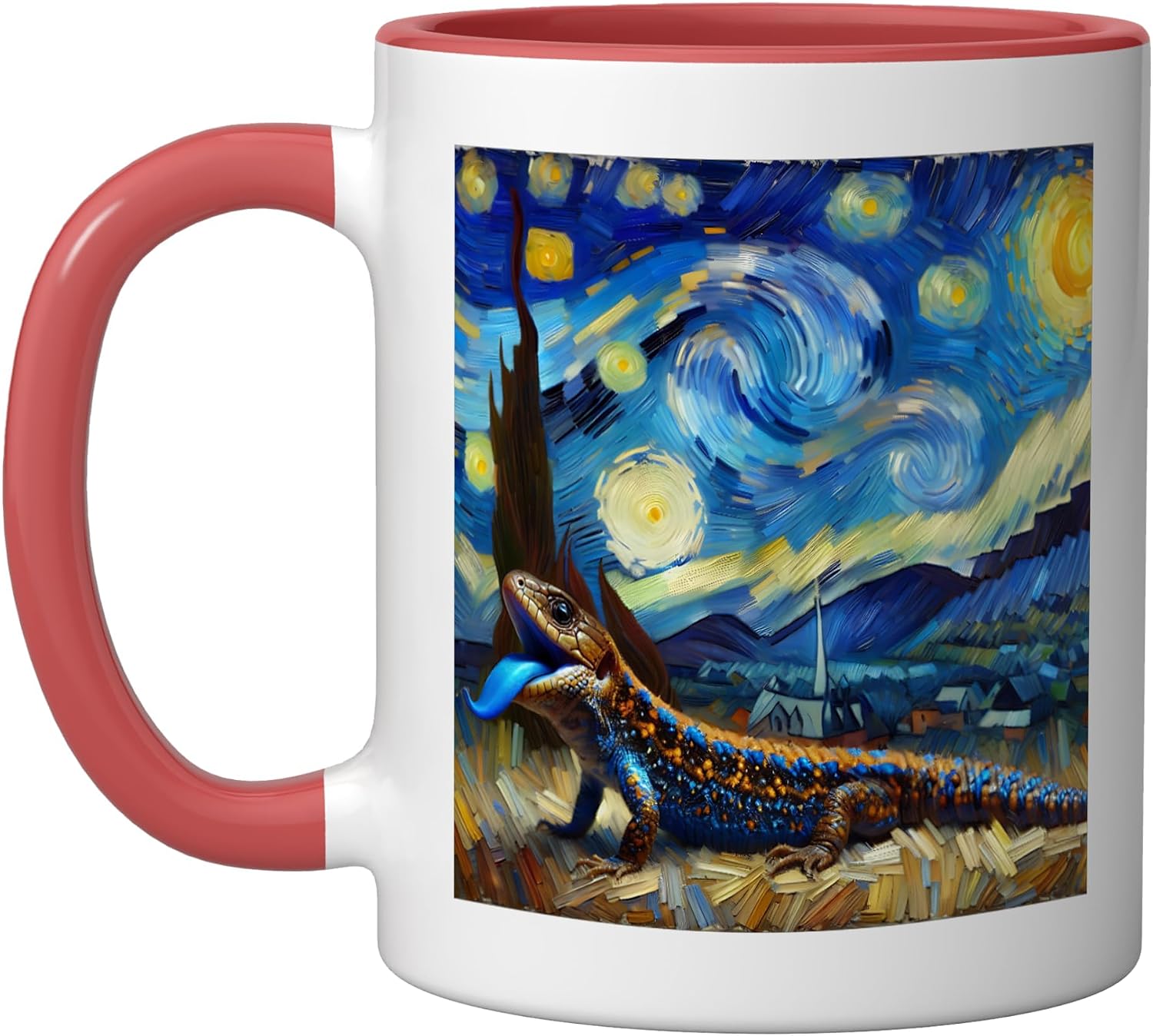 Blue Tongue Skink Owner Ceramic Mug, Red/White, 11oz