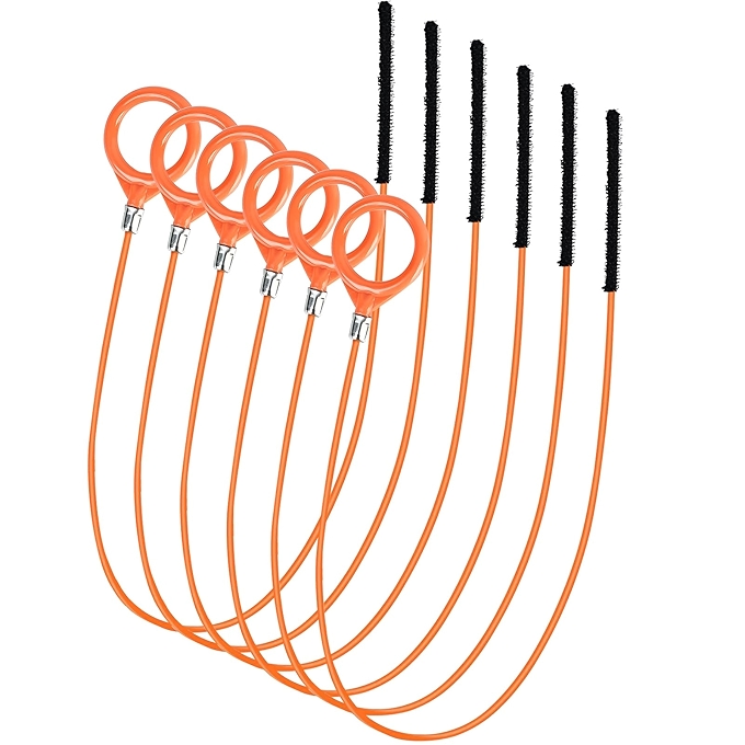 Fidqiog 30寸尼龙下水道疏通工具套装，重型管道清洁器，防滑手柄，适用于马桶、洗手池和淋浴排水口