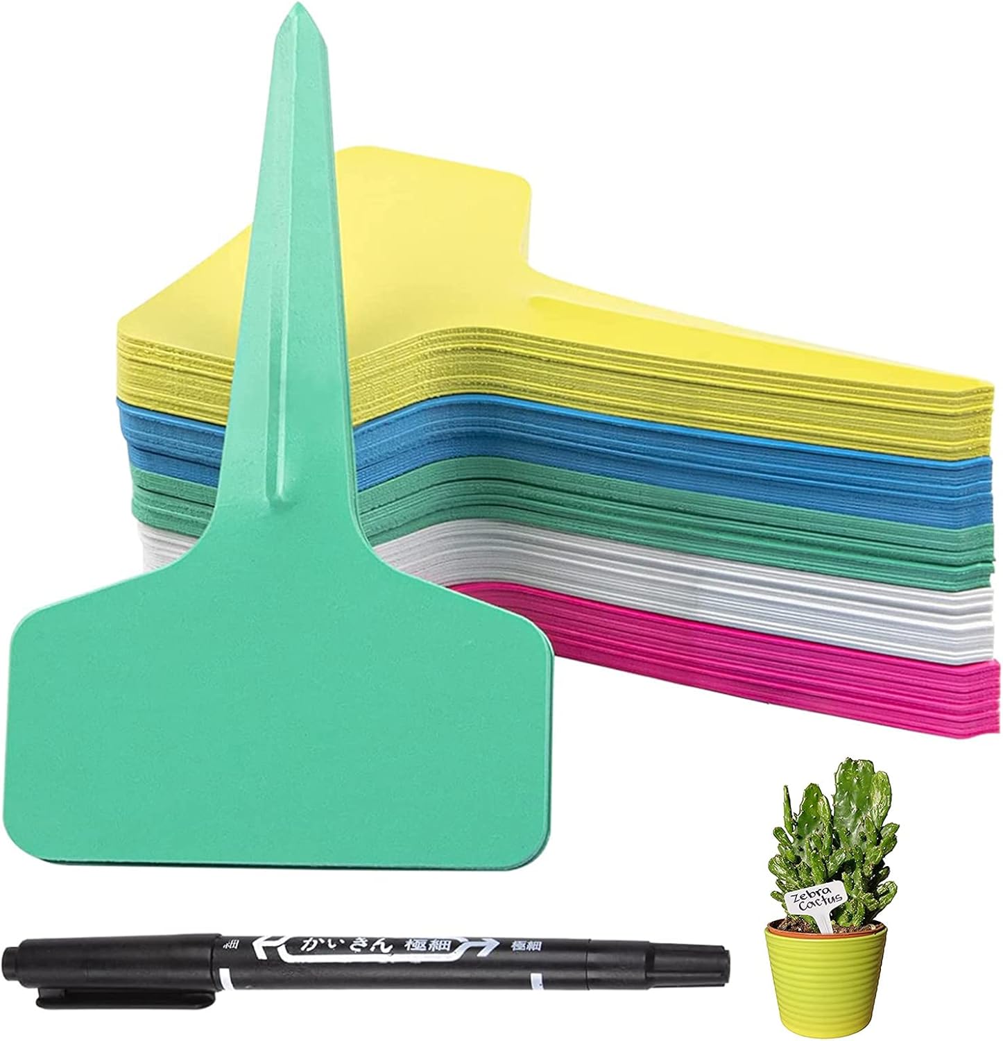 Plant Labels, 100Pcs TType Plastic Plant Labels Garden Markers Plant Tags, Seed Label, Plant