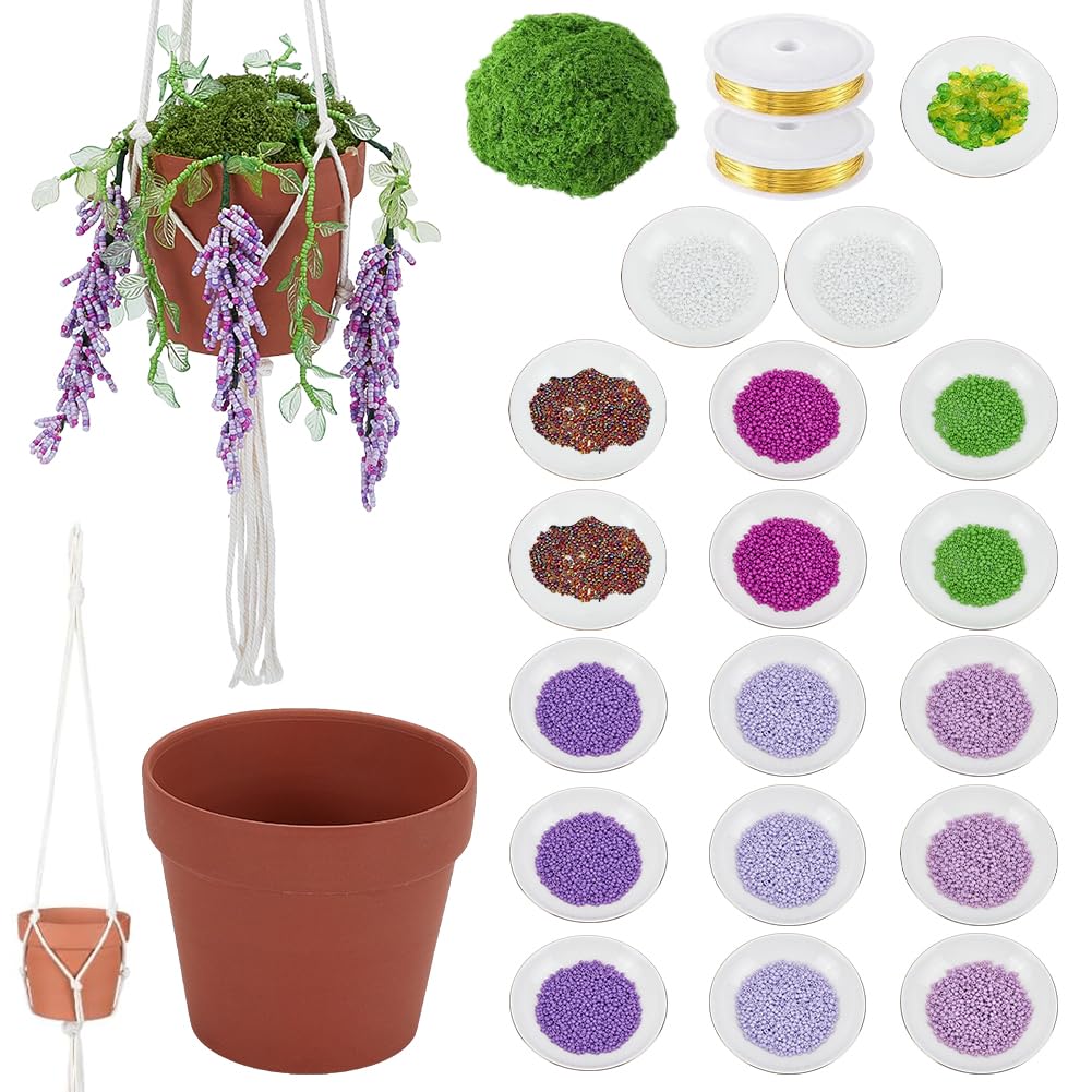 Kit plante perles DIY glycine éternelle en perles de verre de qualité