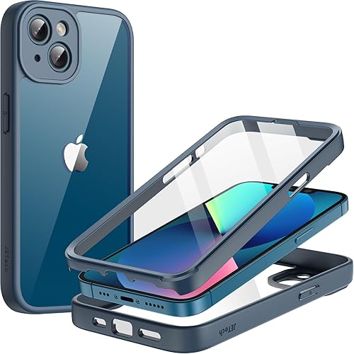 Miniatura 7 de JETech Funda para iPhone 13 de 6.1 pulgadas con protector de pantalla de vidrio templado integrado, protección resistente de cuerpo completo de 360