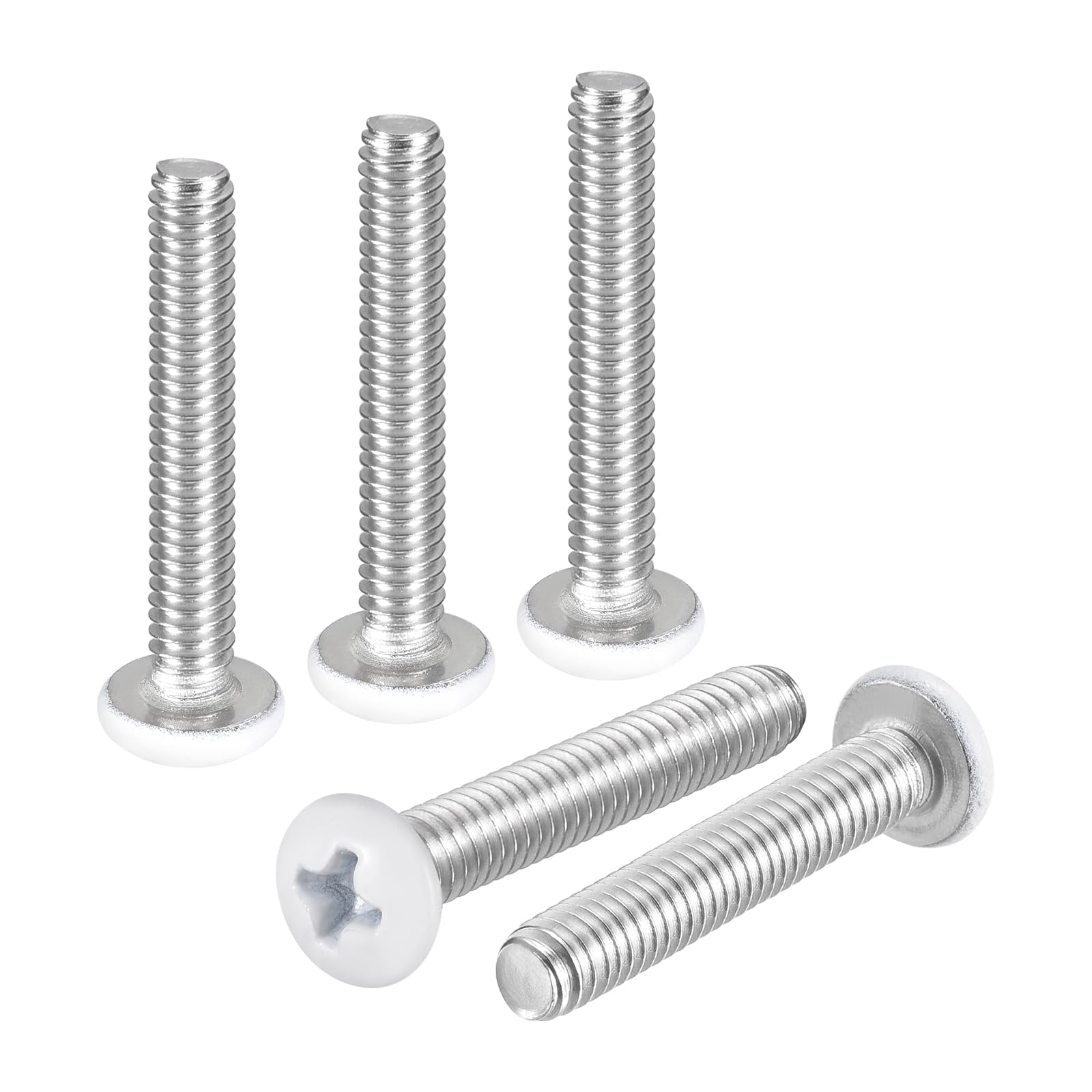 DTGN #8-32x1" Pan Head Machine Screws - 50pcs - Good for Machinery - 304 Stainless Steel Phillips Machine Screws Bolts - White Head