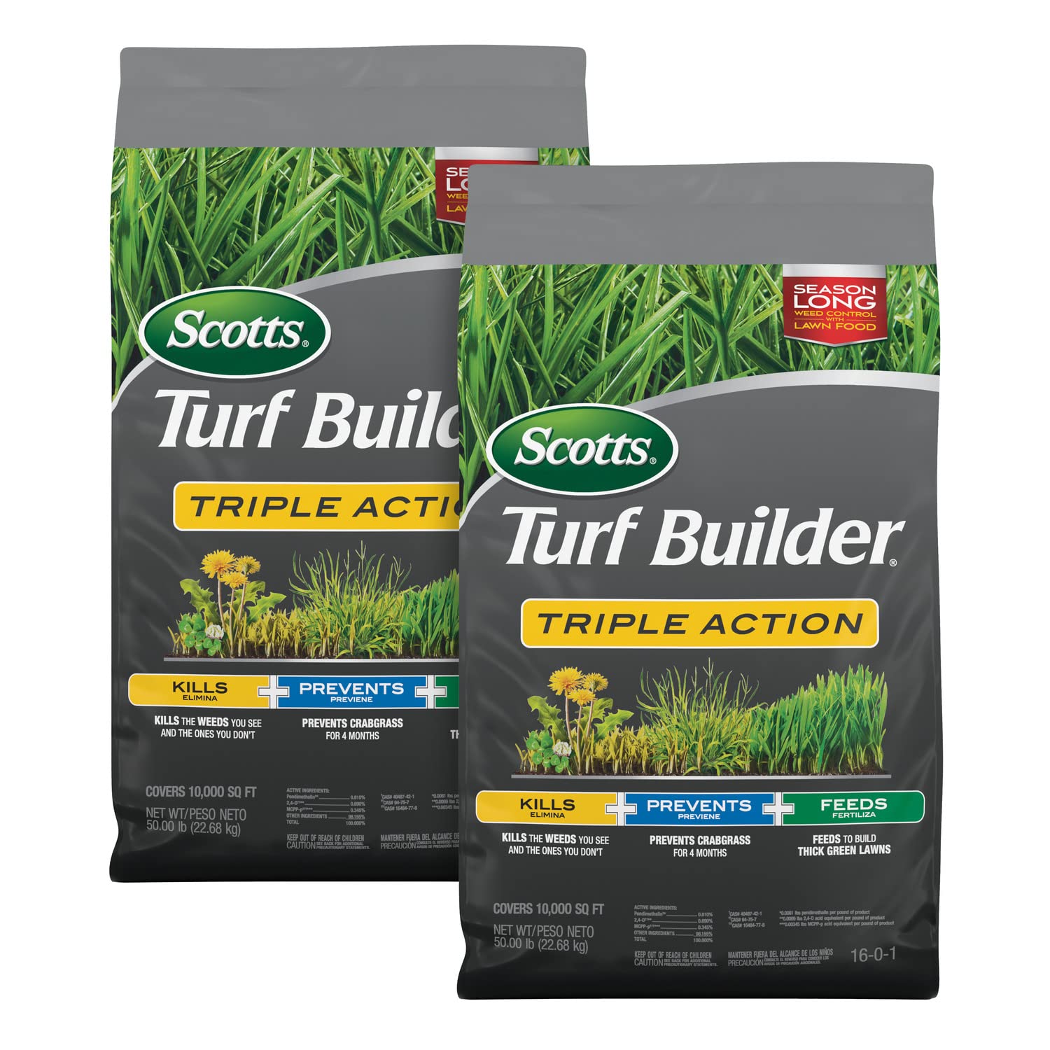 Buy Scotts Turf Builder Triple Action, Combination Weed Control, Weed