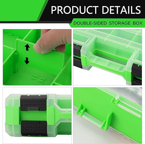 Miniatura 7 de Organización de almacenamiento portátil con doble bloqueo seguro, compartimento extraíble para contenedores multiusos, caja de herramientas