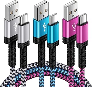 Samsung S23 Ultra USB Type C Cable Fast Charging,[3-Pack,10ft] Long USB C to USB A Android Phone Cable C Charger Cord Fast Charging for Galaxy A54/A14/A34/A53/A13/S23/S22/S21,Google Pixel 7/6a/6,Moto