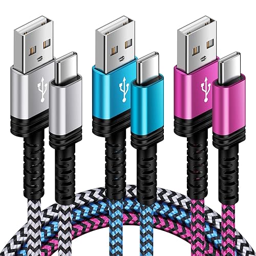 Samsung S23 Ultra - Cable USB tipo C de carga rápida, 3 unidades, 10 pies largo USB C a USB A, cable de teléfono Android C, cable de carga rápida Samsung S23 Ultra - Cable USB tipo C de carga rápida, 3 unidades, 10 pies largo USB C a USB A, cable de teléfono Android C, cable de carga rápida