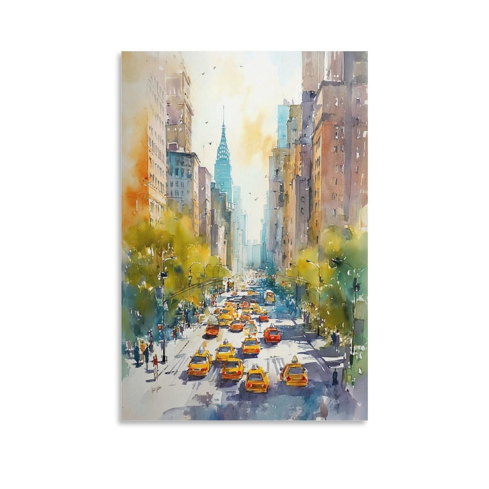 XWYMXZ Pennsylvania City 24x36inch(60x90cm) Vintage Travel Poster Watercolor Canvas Art