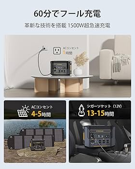 Amazon.co.jp: VTOMAN ポータブル電源 ソーラーパネル セット