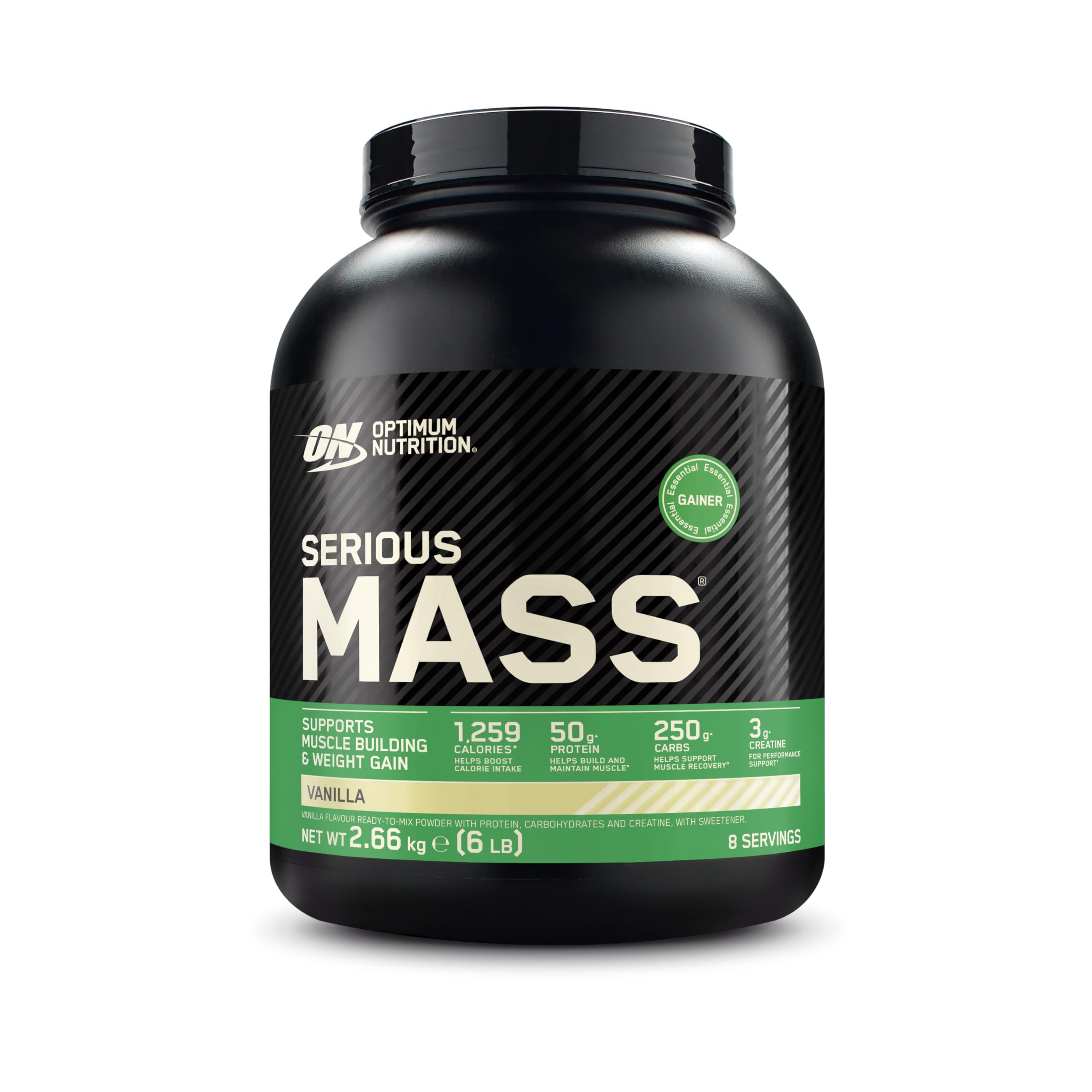 Optimum Nutrition Serious Mass Weight Gainer Pulver Vanille, 2.66kg, 8 Portionen