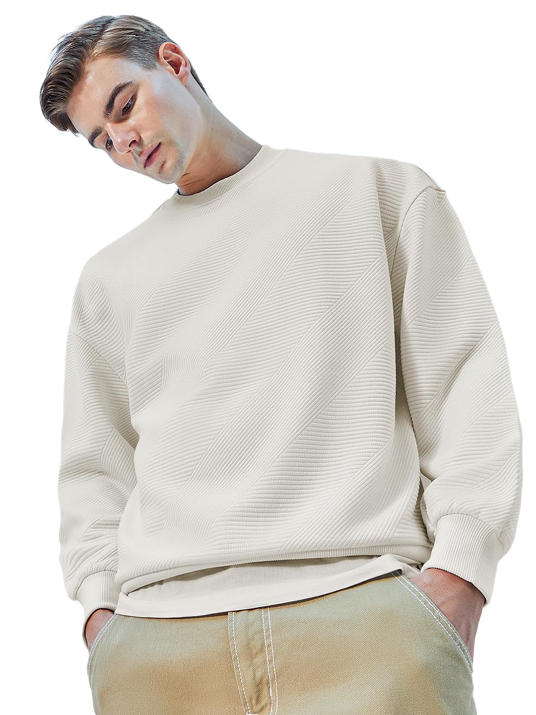 bewakoof Men's Polyester Oversized Fit Sweatshirt | Sweatshirt for Man Winter Wear-picture-11