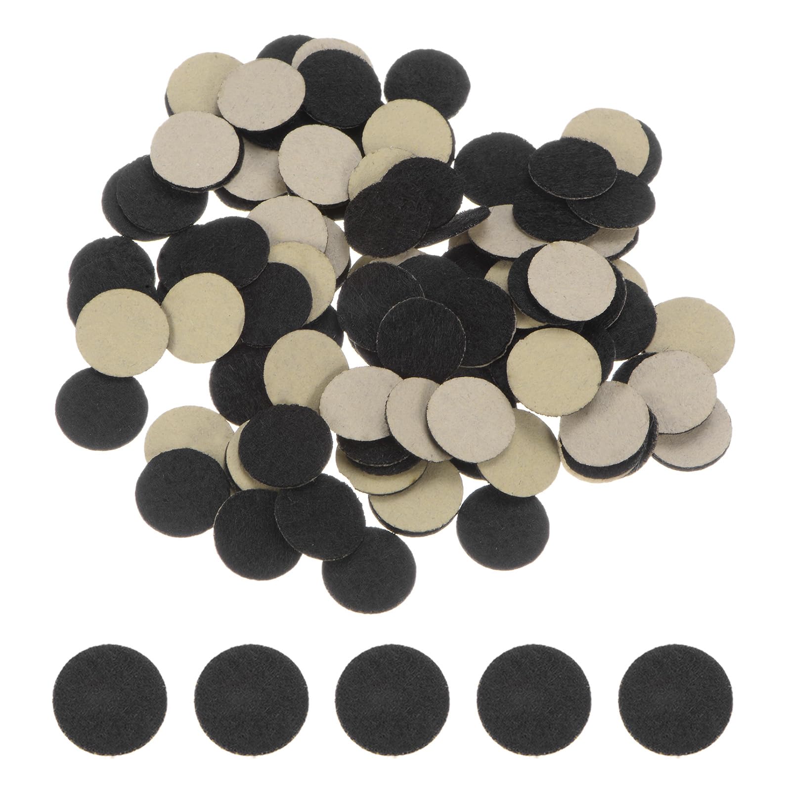 HARFINGTON 100pcs Round Felt Circles, 13mm 1/2" Pre Cut Mini Felt Fabric Circles for DIY Craft Projects, Black