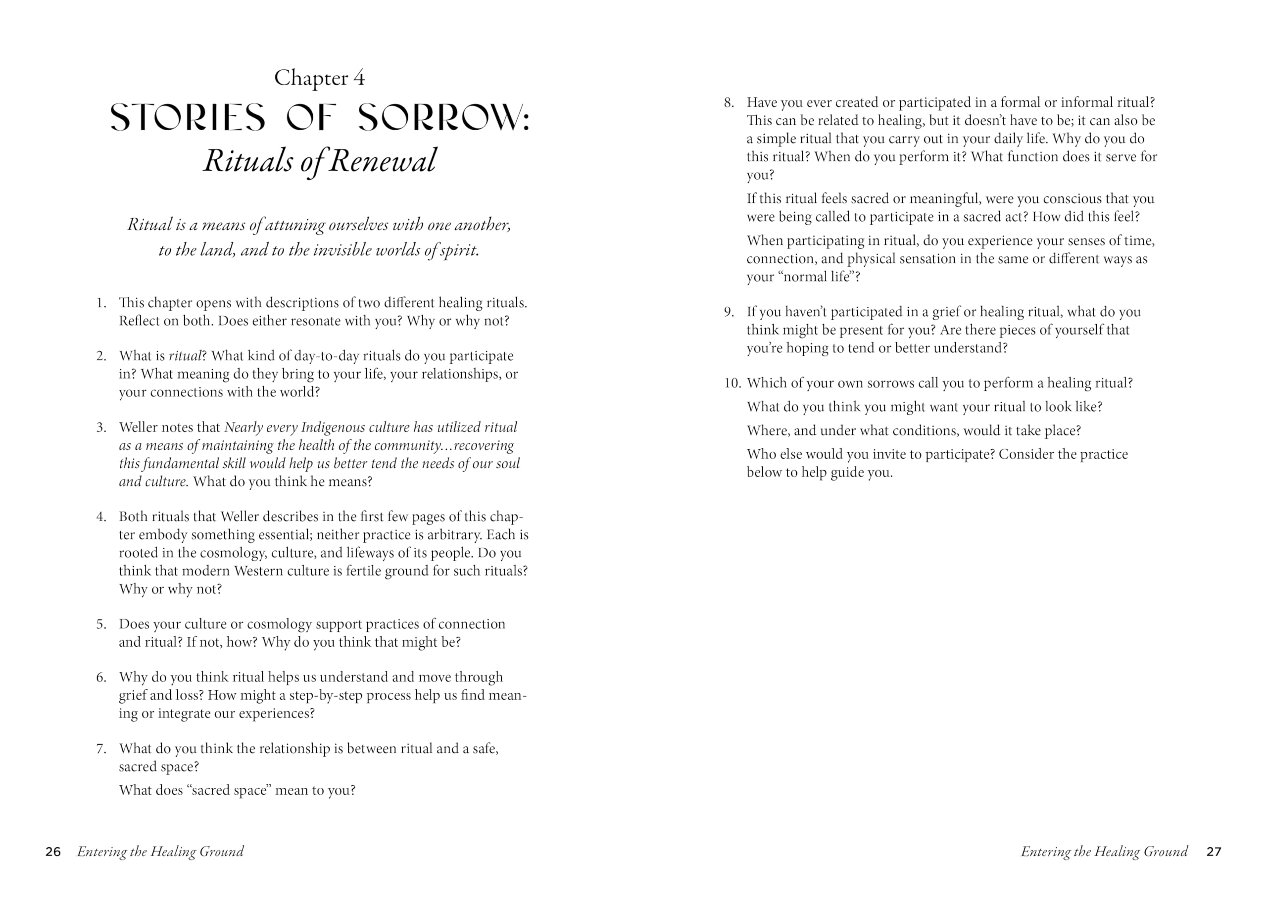 Entering the Healing Ground: The Wild Edge of Sorrow Official Workbook--Reflections, rituals, and meditations for grief and renewal