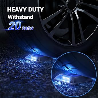 Solar Dock Lights Outdoor 6 Pack, IP68 Waterproof Driveway Deck Light, Blue