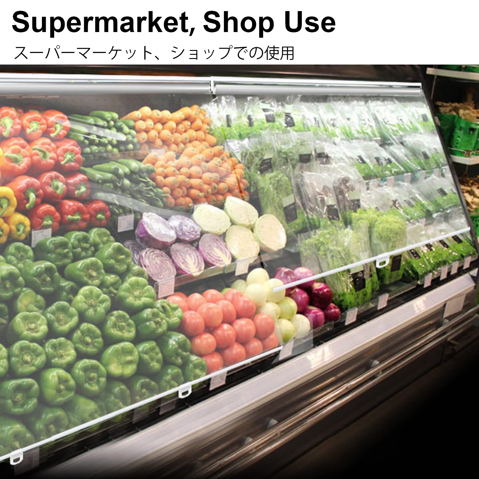 Roleta plastikowa HD przezroczysta, sklepowa, do supermarketu, do zamrażarki z uchwytem, rolowany ekran do kasy, wodoodporny(59,1" x 23,6"