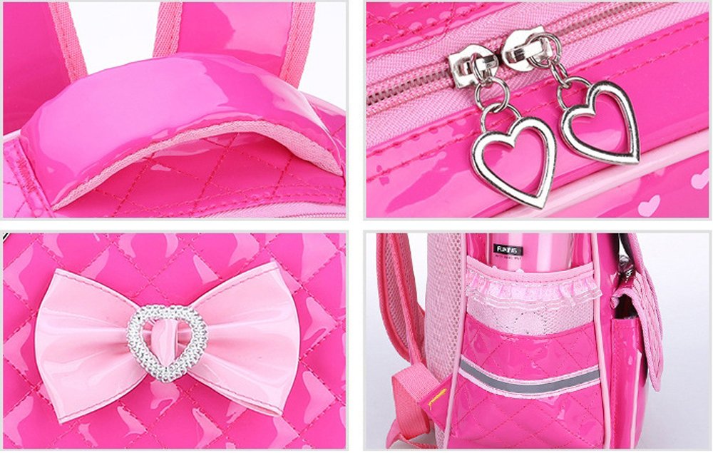 Kaxich Kinder Mädchen Rucksack Schulrucksack PU-Leder Prinzessin Stil Schultaschen Kinderrucksack für Teenage Maedchen 9-11 Jährige