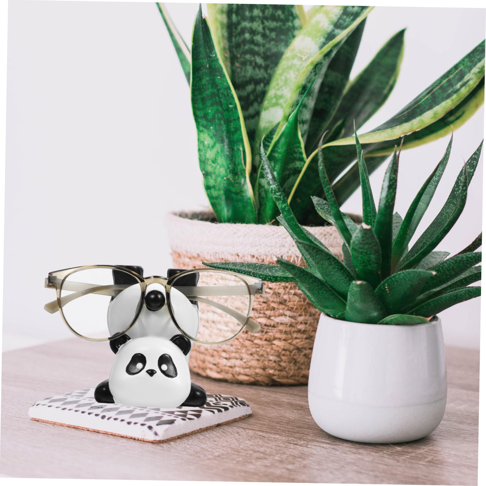 SOLUSTRE 3pezzi Portaocchiali Panda Resina Supporto Elegante Per Occhiali e Sole Design Creativo e Funzionale Per Casa e Ufficio Per Regali e Decorazioni Originali