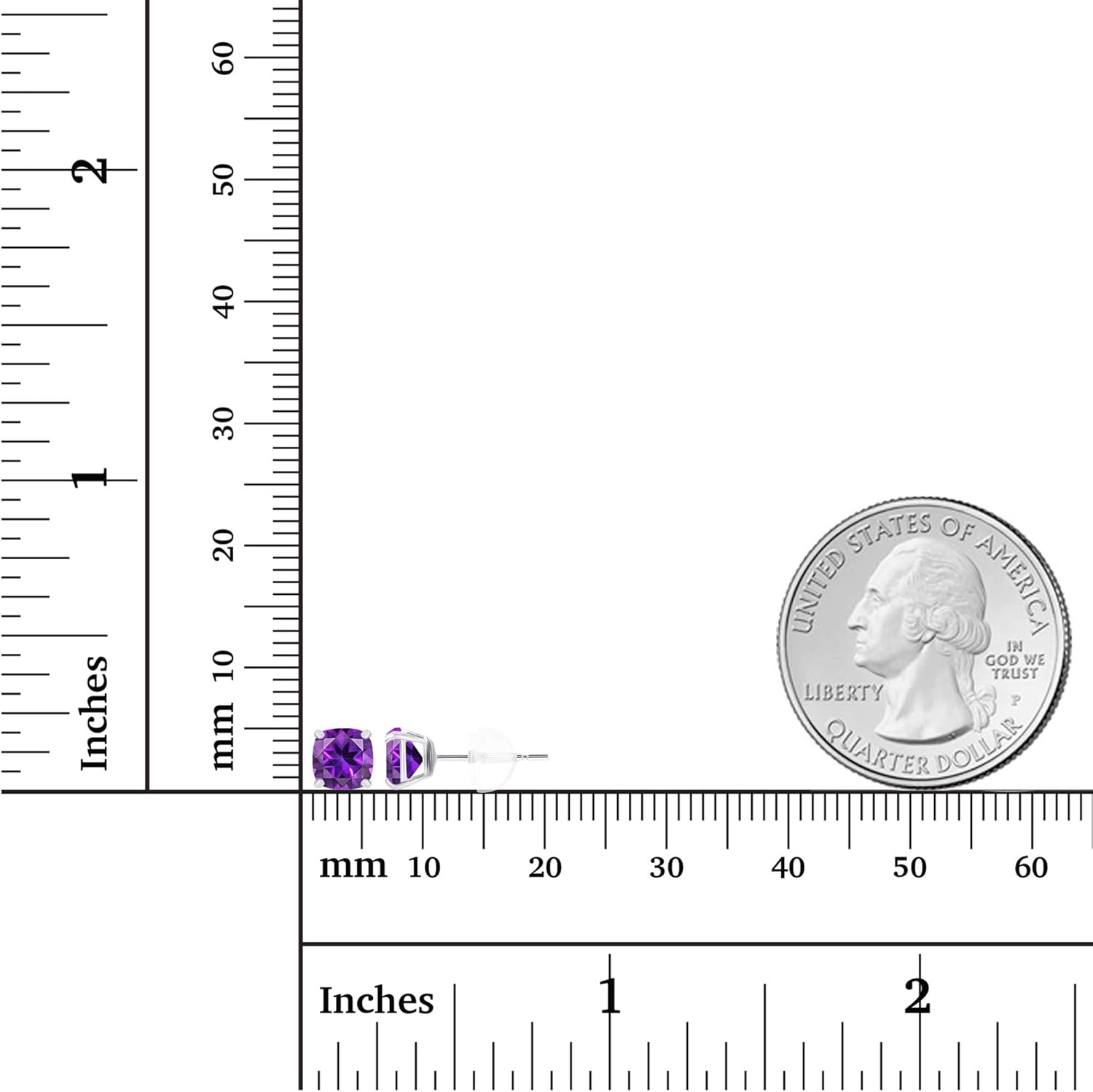 Solid 14K Gold 5mm Cushion Cut Genuine Birthstone Stud Earrings For Women | Hypoallergenic Studs | Natural or Created Gemstone Stud Earrings For Women - Image 4