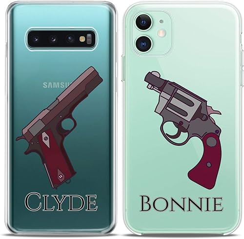 Miniatura 2 de Fundas a juego para parejas compatibles con iPhone 14 13 Pro Max 12 Mini 11 Xs 6s 8 Plus 7 Xr 10 SE 5 Guns Partners in Crime Slim Fit Criminal