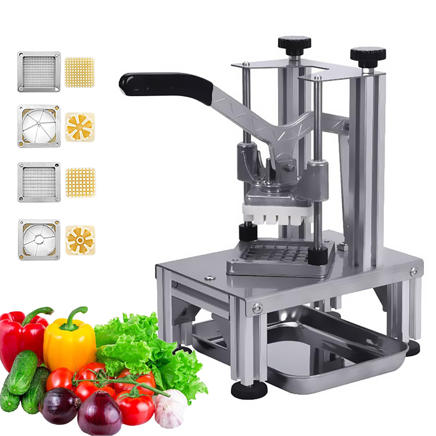 Affettatrice per patate, resistente, manuale, con base antiscivolo, design a forza verticale, 5 kg, in acciaio inox, per ristoranti e uso domestico