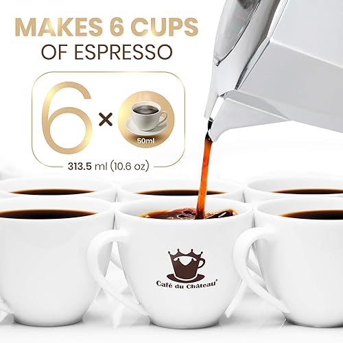 Miniatura 4 de Cafe Du Chateau Máquina de prensa francesa y café expreso, eleva tu experiencia de café con filtración de 4 niveles, vidrio sin BPA y brillo de tapa