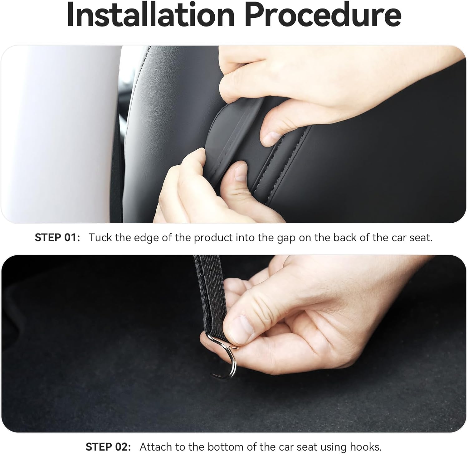 2025 Upgrade Seat Back Protector for Tesla Model Y/3/X/S Accessories (Includes Y Juniper & 3 Highland) Leather Material Car Kick Mats Organizer Pocket Waterproof Scratch protection Set of 2