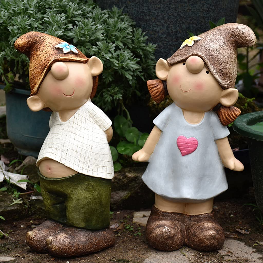Statua ogrodowa Ozdoby do dekoracji ogrodu na zewnątrz Dziedziniec Ogrodnictwo Figura dziecka Ozdoba rzeźbiarska, używana do trawnika Balkon Taras Dekoracja drogowa Dekoracja ogrodowa (kolor: B) good