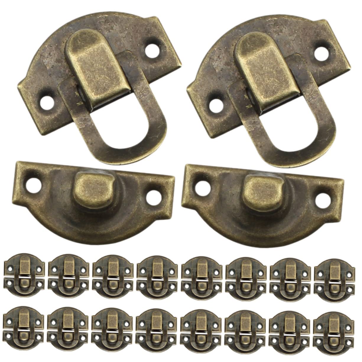 WOONEKY 30pcs Antique Buckle Antique Boxes Buckle Toggle Hasp Latch Antique Lock Vintage Buckle Latch Wooden Case Latches Escape Room Locks Antique Latch Hasp Drawer Decorative Hasp Latch